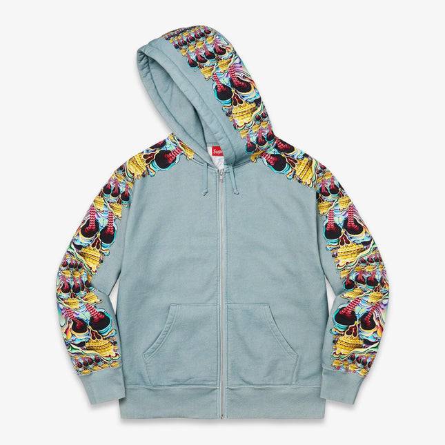 Supreme Zip Up Hooded Sweatshirt 'Skulls' Light Slate (FW22) - SOLE SERIOUSS (1)