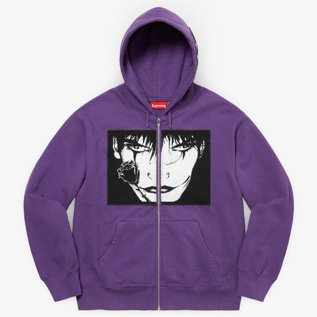 Supreme Zip Up Hooded Sweatshirt 'The Crow' Dusty Purple (FW21) - SOLE SERIOUSS (1)