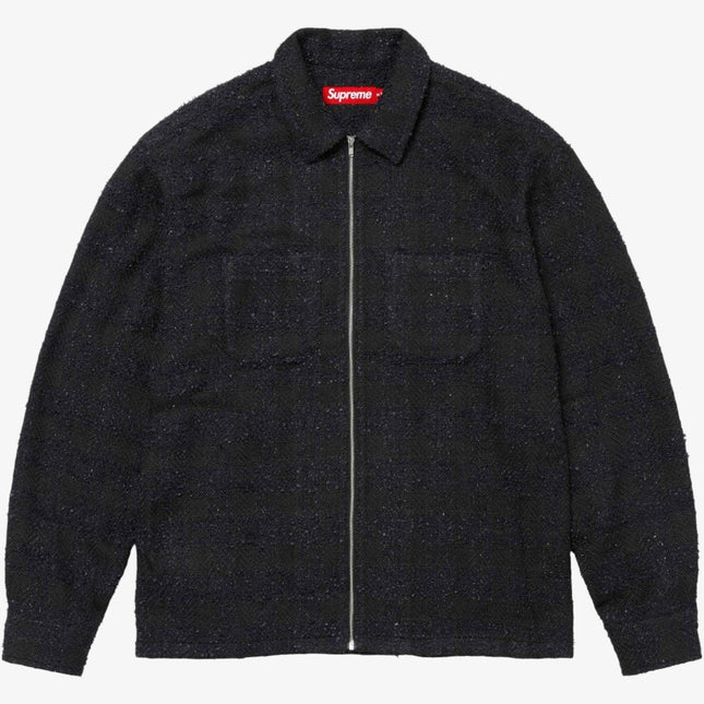 Supreme Zip Up Shirt 'Bouclé' Black (FW24) - SOLE SERIOUSS (1)