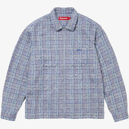 Supreme Zip Up Shirt 'Bouclé' Blue (FW24) - SOLE SERIOUSS (1)