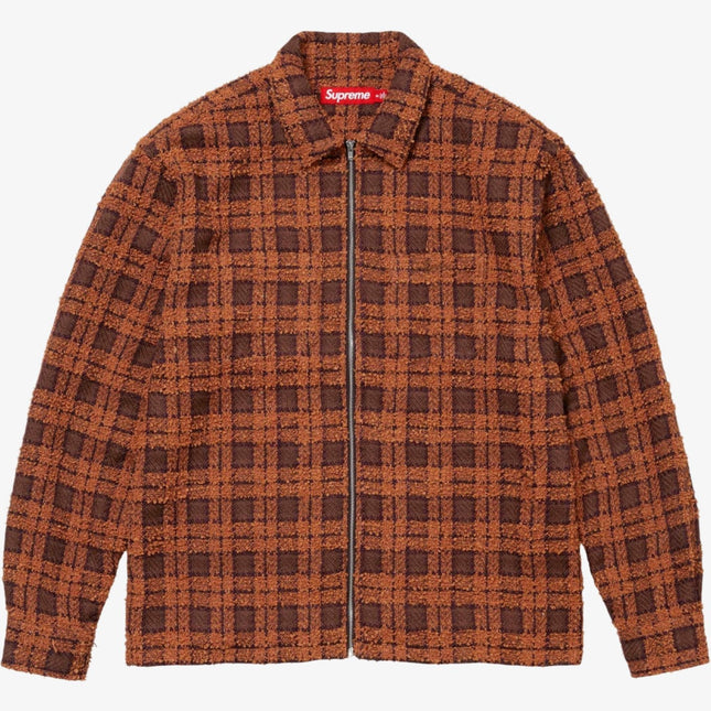 Supreme Zip Up Shirt 'Bouclé' Rust (FW24) - SOLE SERIOUSS (1)