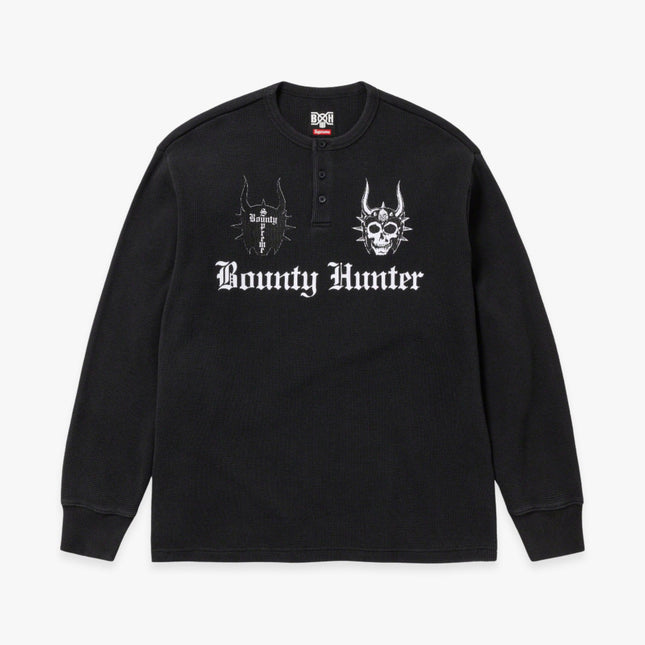 Supreme x Bounty Hunter Thermal Henley L/S Top Black (FW23) - SOLE SERIOUSS (1)