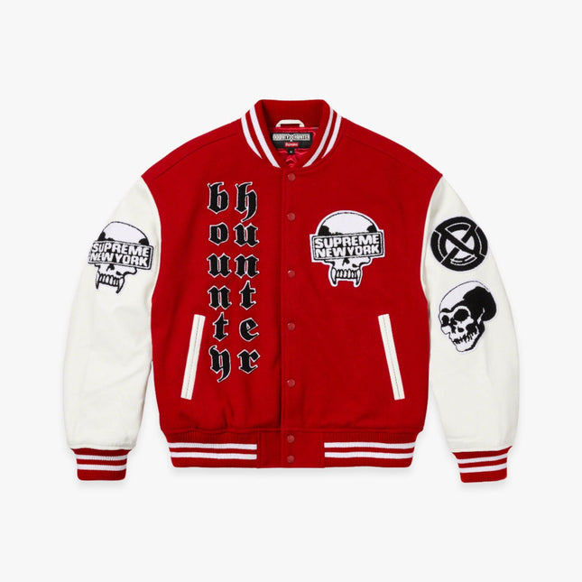 Supreme x Bounty Hunter Varsity Jacket Red (FW23) - SOLE SERIOUSS (1)