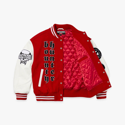 Supreme x Bounty Hunter Varsity Jacket Red (FW23) - SOLE SERIOUSS (2)