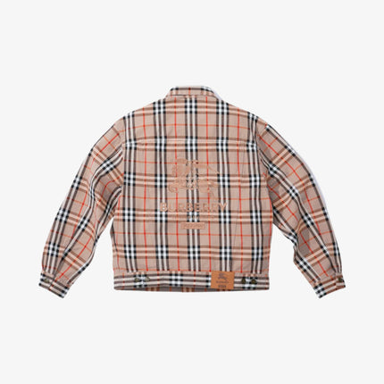 Supreme x Burberry Denim Trucker Jacket Beige (SS22) - SOLE SERIOUSS (2)