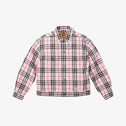 Supreme x Burberry Denim Trucker Jacket Pink (SS22) - SOLE SERIOUSS (1)