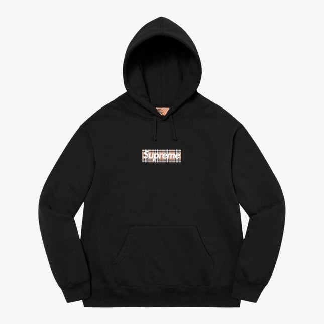 Supreme x Burberry Hooded Sweatshirt 'Box Logo' Black (SS22) - SOLE SERIOUSS (1)