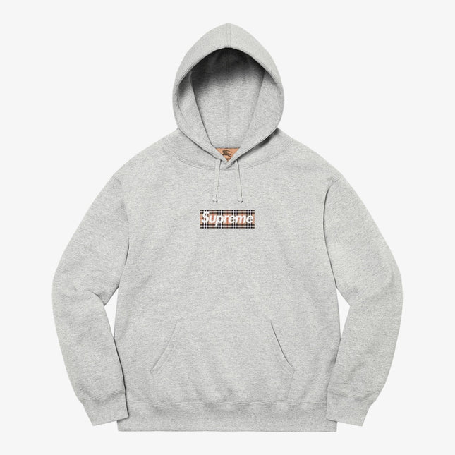 Supreme x Burberry Hooded Sweatshirt 'Box Logo' Heather Grey (SS22) - SOLE SERIOUSS (1)