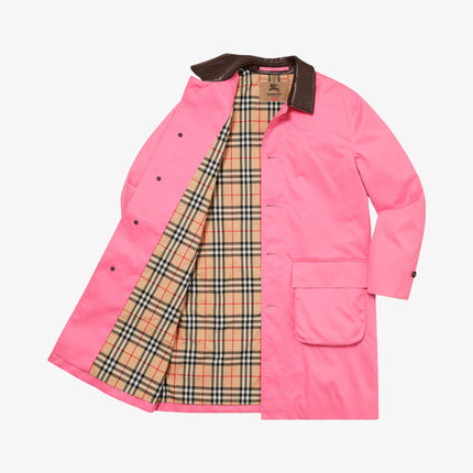 Supreme x Burberry Leather Collar Trench Pink (SS22) - SOLE SERIOUSS (2)