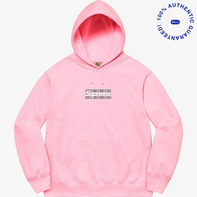 Supreme x Burberry Pullover Hooded Sweatshirt 'Box Logo' Light Pink (SS22) | SOLE SERIOUSS [1]