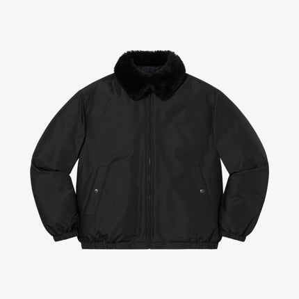 Supreme x Burberry Shearling Collar Down Puffer Jacket Black (SS22) - SOLE SERIOUSS (1)