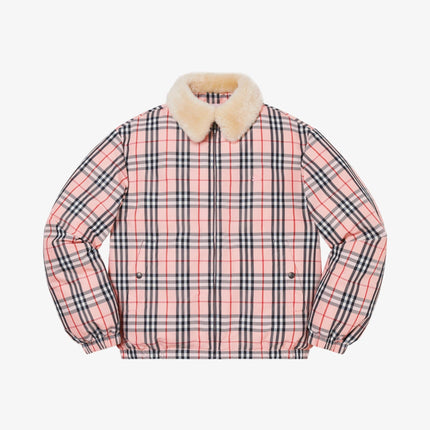 Supreme x Burberry Shearling Collar Down Puffer Jacket Pink (SS22) - SOLE SERIOUSS (1)