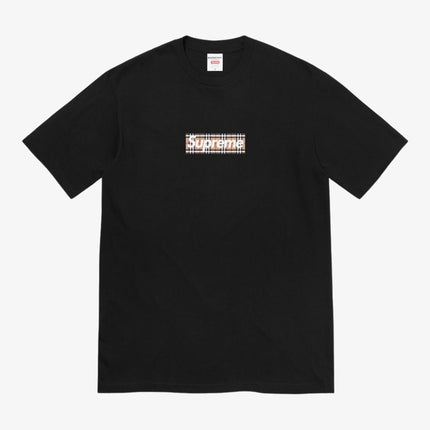 Supreme x Burberry Tee 'Box Logo' Black (SS22) - SOLE SERIOUSS (1)