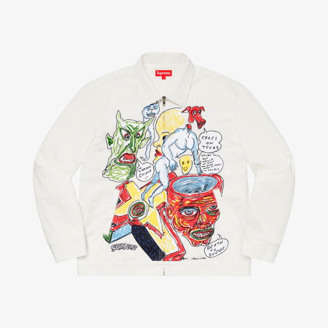 Supreme x Daniel Johnston Work Jacket 'Embroidered' White (SS20) - SOLE SERIOUSS (1)