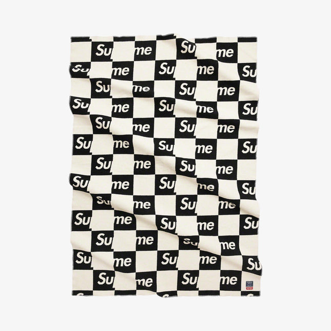 Supreme x Faribault Mill Co. Woolen Throw 'Checkerboard' Black FW21 - SOLE SERIOUSS (1)