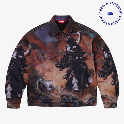 Supreme x Frank Frazetta Faux Shearling Lined Trucker Jacket Multicolor (FW24) | SOLE SERIOUSS [1]