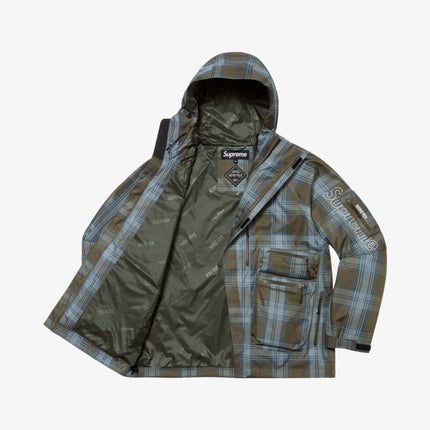 Supreme x GORE-TEX Tech Shell Jacket Olive Plaid (FW21) - SOLE SERIOUSS (2)