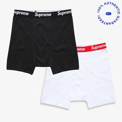 Supreme x Hanes Boxer Brief (1 Single Boxer Brief of Each) Black and White | SOLE SERIOUSS [1]