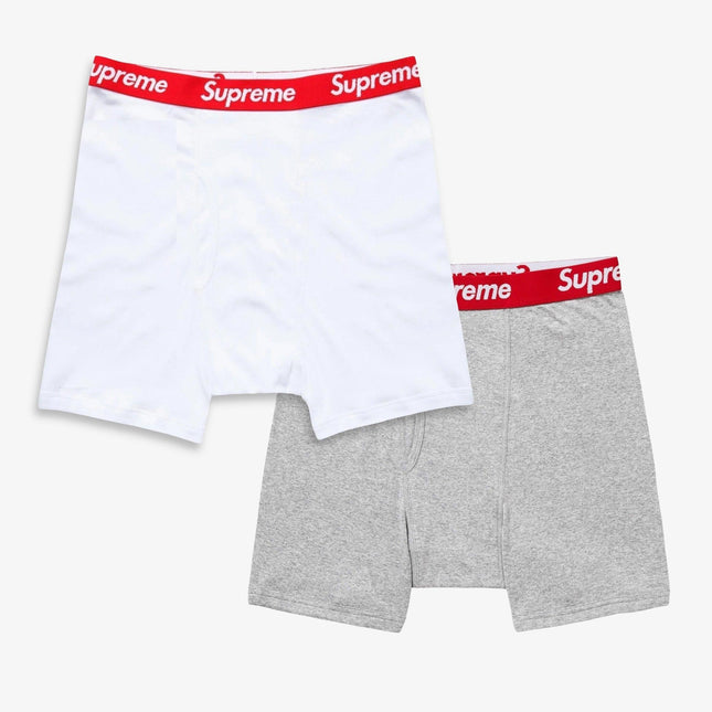 Supreme x Hanes Boxer Brief (1 Single Boxer Brief of Each) White and Heather Grey | SOLE SERIOUSS [1]