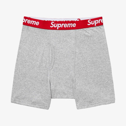 Supreme x Hanes Boxer Brief (1 Single Boxer Brief of Each) White and Heather Grey | SOLE SERIOUSS [3]