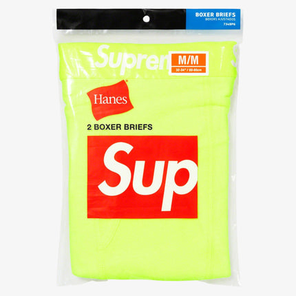 Supreme x Hanes Boxer Briefs (2 Pack) Fluorescent Yellow SS23 - SOLE SERIOUSS (2)