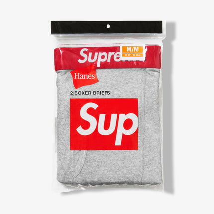Supreme x Hanes Boxer Briefs (2 Pack) Heather Grey SS24 - SOLE SERIOUSS (4)