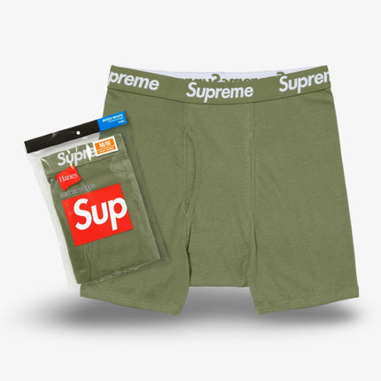 Supreme x Hanes Boxer Briefs (2 Pack) Olive SS22 - SOLE SERIOUSS (1)