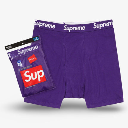 Supreme x Hanes Boxer Briefs (2 Pack) Purple (SS21) - SOLE SERIOUSS (1)