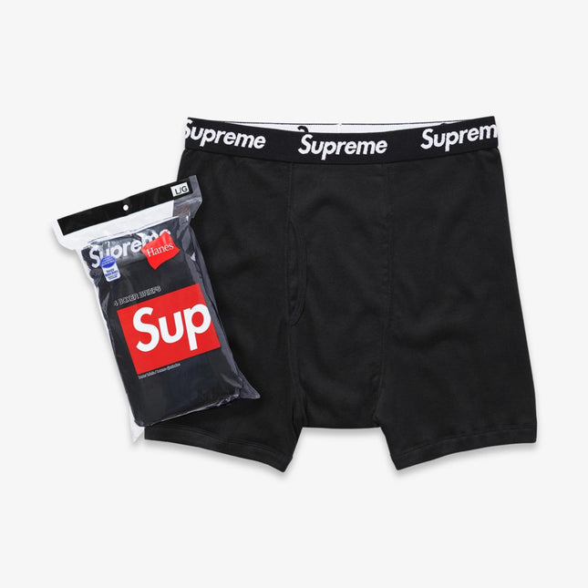 Supreme x Hanes Boxer Briefs (4 Pack) Black SS22 - SOLE SERIOUSS (1)
