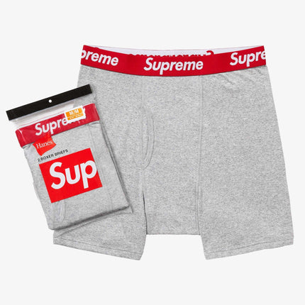 Supreme x Hanes Boxer Briefs (Full Pack) Heather Grey | SOLE SERIOUSS [1]