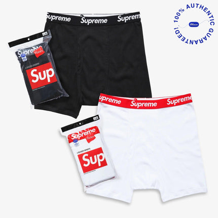 Supreme x Hanes Boxer Briefs (Full Pack of Each) Black and White | SOLE SERIOUSS [1]