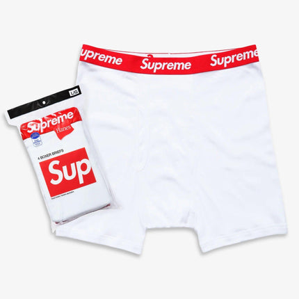 Supreme x Hanes Boxer Briefs (Full Pack of Each) White and Heather Grey | SOLE SERIOUSS [2]