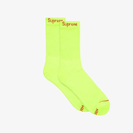 Supreme x Hanes Crew Socks (4 Pack) Fluorescent Yellow (SS23) - SOLE SERIOUSS (2)