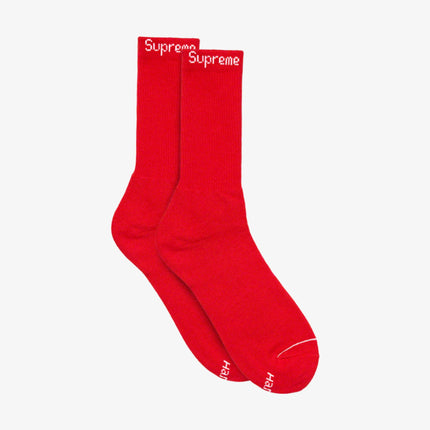 Supreme x Hanes Crew Socks (4 Pack) Red (FW19) - SOLE SERIOUSS (2)