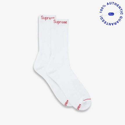 Supreme x Hanes Cushion Crew Socks (1 Single Pair of Each Socks) Black and White | SOLE SERIOUSS [3]