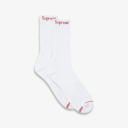 Supreme x Hanes Cushion Crew Socks (1 Single Pair of Each Socks) Black, White and Heather Grey