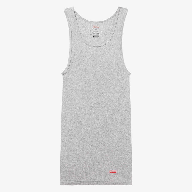 Supreme x Hanes Tagless Tank Top (1 Single Tank Top) Heather Grey | SOLE SERIOUSS [1]
