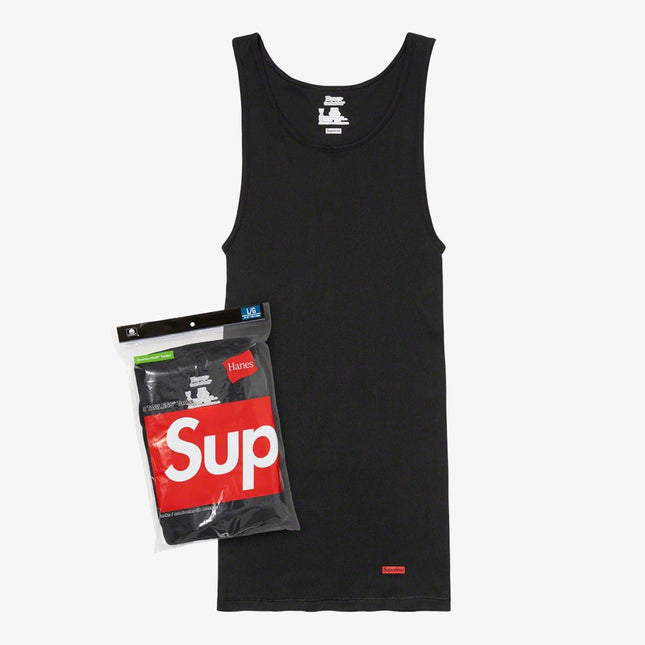 Supreme x Hanes Tagless Tank Tops (Full Pack of Each) Black and White | SOLE SERIOUSS [2]