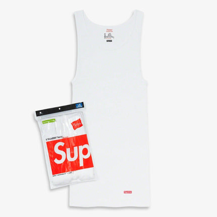 Supreme x Hanes Tagless Tank Tops (Full Pack of Each) White and Heather Grey | SOLE SERIOUSS [2]