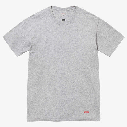 Supreme x Hanes Tagless Tee (1 Single Tee of Each) Black and Heather Grey | SOLE SERIOUSS [3]