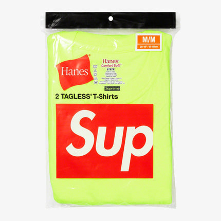 Supreme x Hanes Tagless Tees (2 Pack) Fluorescent Yellow SS23 - SOLE SERIOUSS (2)
