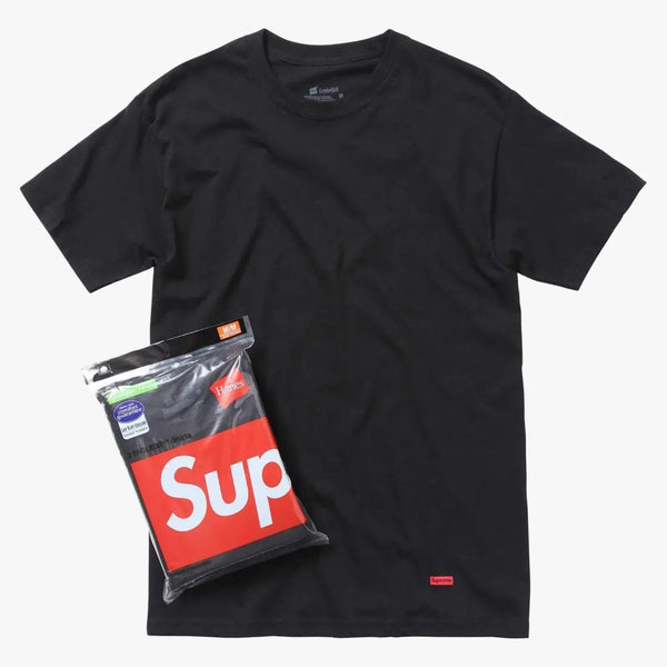 Supreme x Hanes Tagless Tees (Full Pack) Black – SOLE SERIOUSS Supreme x Hanes Tagless Tees (Full Pack) Black – SOLE SERIOUSS