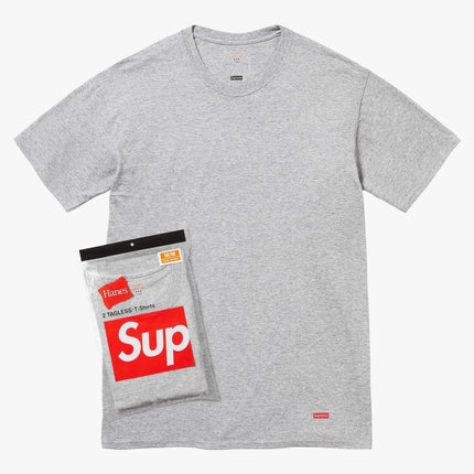 Supreme x Hanes Tagless Tees (Full Pack) Heather Grey | SOLE SERIOUSS [1]