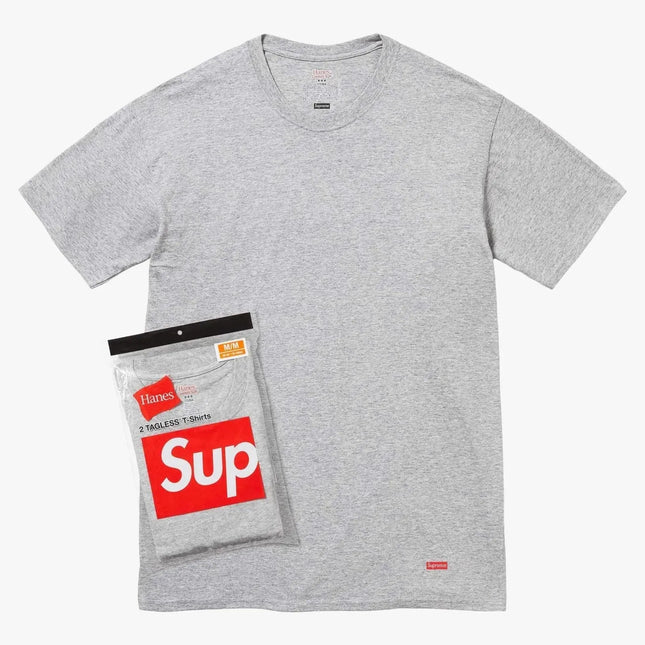 Supreme x Hanes Tagless Tees (Full Pack) Heather Grey | SOLE SERIOUSS [1]