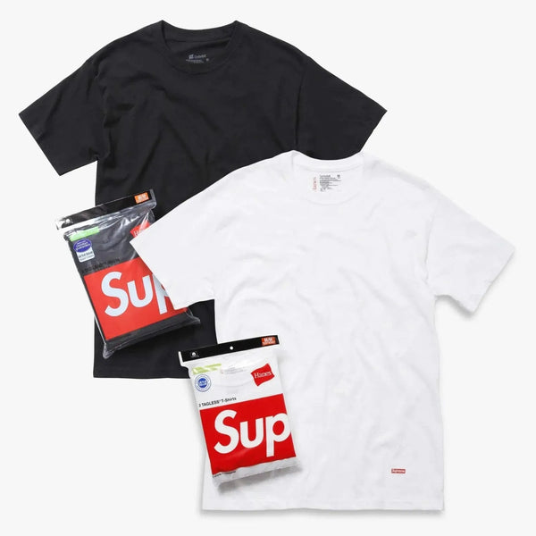 Supreme x Hanes Tagless Tees (Full Pack of Each) Black and White