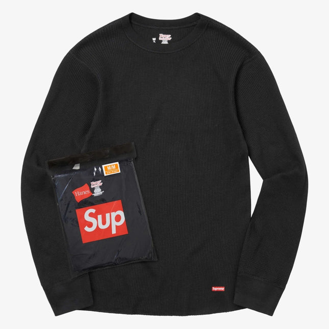 Supreme x Hanes Thermal Crew (1 Pack) Black | SOLE SERIOUSS [1]