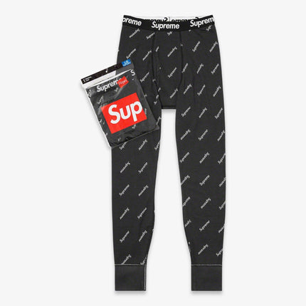 Supreme x Hanes Thermal Pant (1 Pack) Black Logos (FW20) - SOLE SERIOUSS (1)