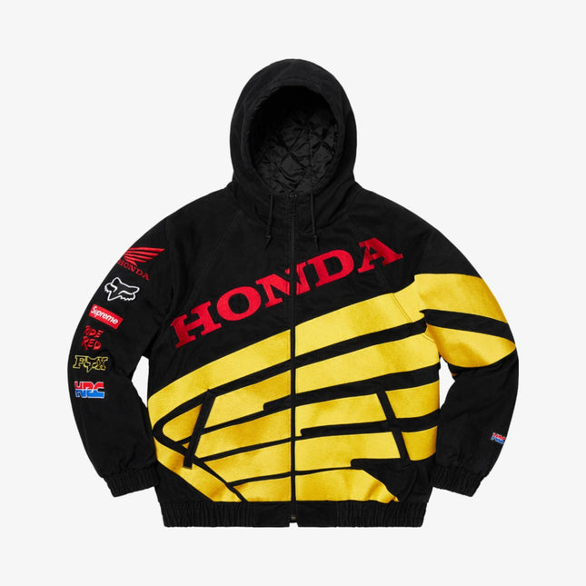 Supreme x Honda x Fox Racing Puffy Zip Up Jacket Black (FW19) - SOLE SERIOUSS (1)