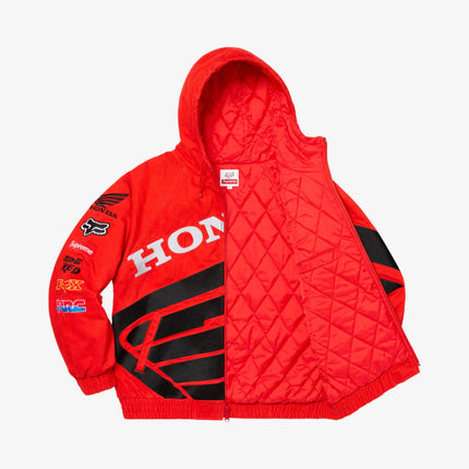 Supreme x Honda x Fox Racing Puffy Zip Up Jacket Red (FW19) - SOLE SERIOUSS (2)