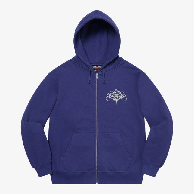 Supreme x Hysteric Glamour Zip Up Hooded Sweatshirt Washed Navy (SS21) - SOLE SERIOUSS (1)